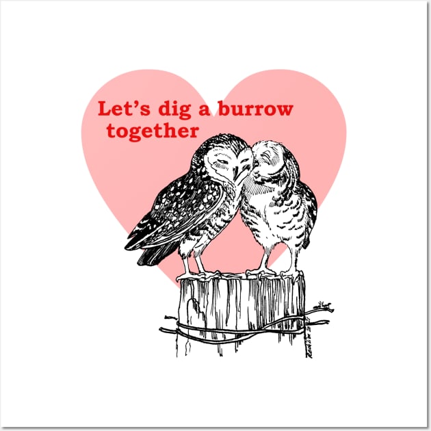Burrowing owls in love Wall Art by Redilion
